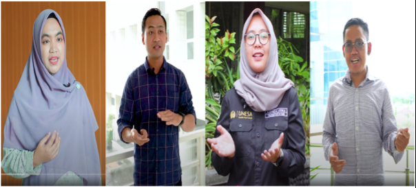 Dosen Unesa lulusan luar negeri: Liza Puspita Yanti, dosen Prodi S-1 Pendidikan Matematika; Bayu Ristiawan, dosen Prodi S-1 Manajemen Olahraga; Audinda Virsa Leinia, dosen Prodi S-1 Teknik Sipil; dan Ahmad Abdullah Zawawi, dosen Prodi S-1 Manajemen Pendidikan.