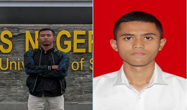 Muhammad Rofiq Prasetyo (kiri) dan Muhammad Fauzan Atallah (kanan) peserta UTBK di Unesa.